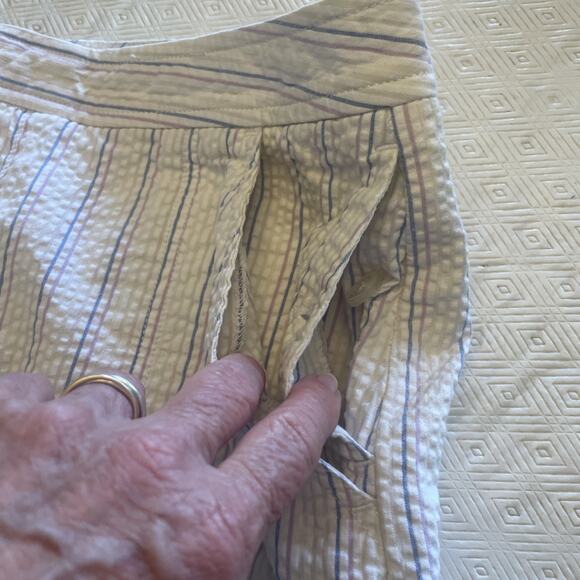 Skort Pickleball Tennis Golf Dockers Size 4 Seersucker 6 Pockets White Red Blue - Picture 10 of 13